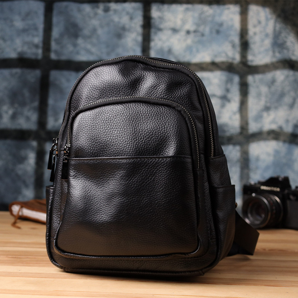 Жіночий рюкзак з натуральної шкіри Vintage 23062 Чорний Київ - фото 9