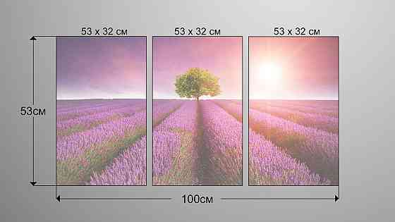 Модульна картина Природа Лаванда Art-48_3А Київ