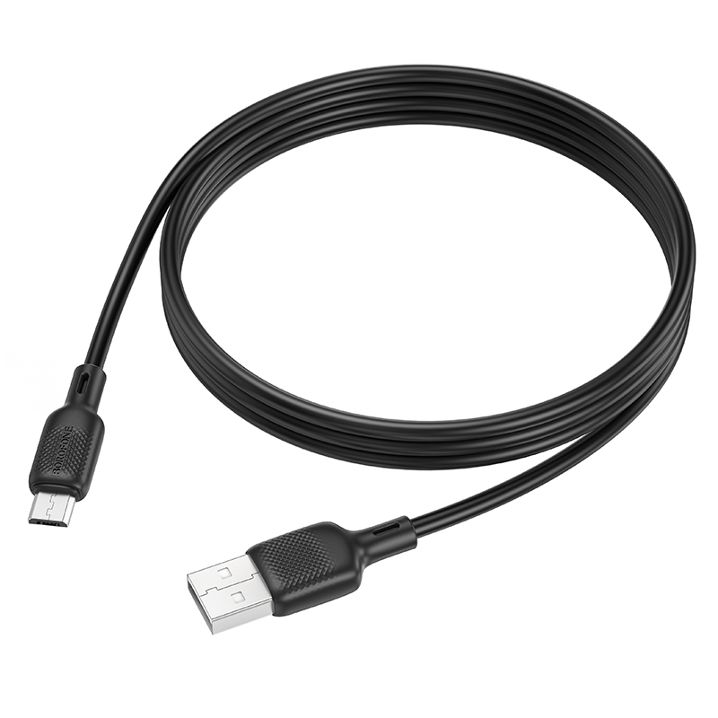 Кабель BOROFONE BX113 Lenny silicone charging data cable Micro(L=1M) Black Одеса - фото 5