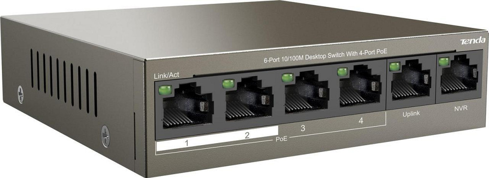 Комутатор Tenda TEF1106P-4-63W (4xFE PoE, 2xFE, 63 Вт) Ні Харків - фото 1