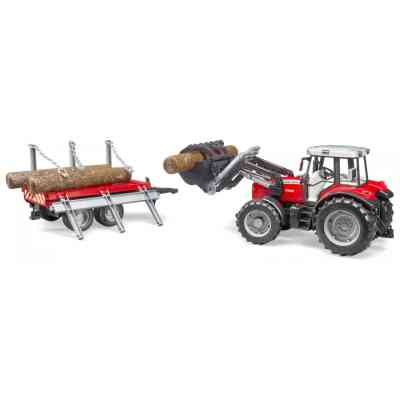 Спецтехника Bruder трактор Massey Ferguson 7480 с погрузчиком и лесным прицепом 1:16 (02046) Винница