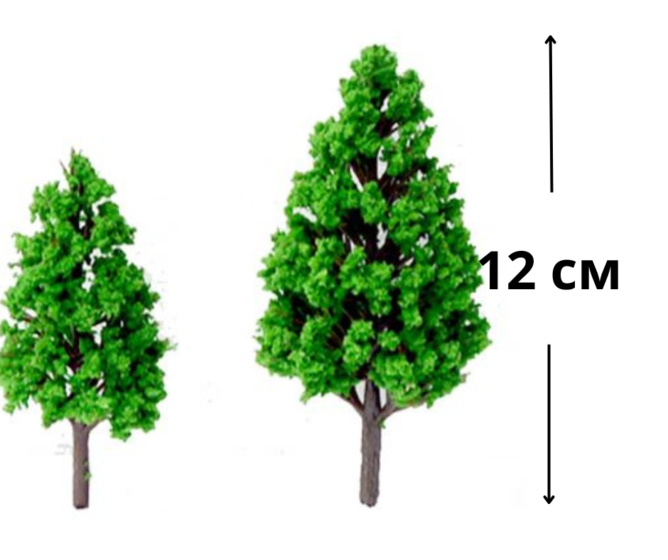 Зелені дерева 11-12.5 см для макетів, мініатюри, піщаного столу,  міні-саду, кашпо, діорам, моделювання Тополя 12 см Одеса - фото 2