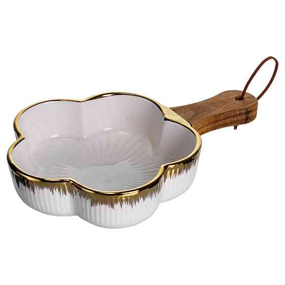 Глибока фарфоровая тарілка з ручкою "Цветок" 24 см Київ