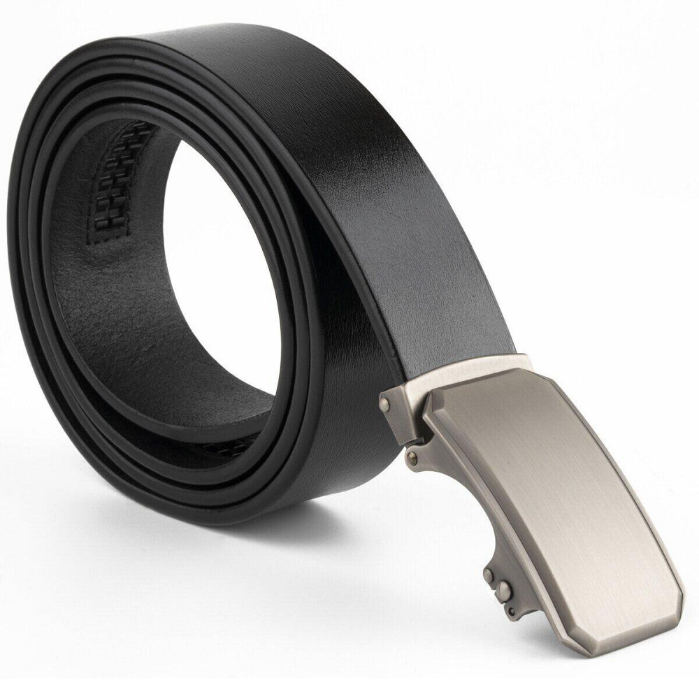 Ремень мужской с автоматической пряжкой закругленной Vintage 20275 Черный Киев - изображение 4