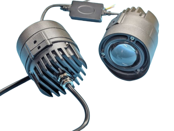 Комплект універсальних Bi-LED фар StarLight HP-GZD-352-01 лінзи круглі біле+жовте/ближнє+дальнє світло 12/24V (2 шт) Харків