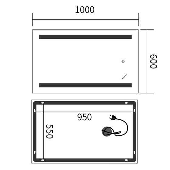 Дзеркало Mixxus Premium LINES MR17-100x60-REVERSE    ( MP6625 ) 29508 Харків