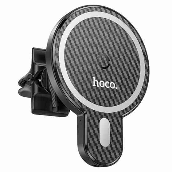 Тримач для мобiльного з БЗП HOCO CA85 Ultra-fast magnetic wireless charging car holder Black Київ