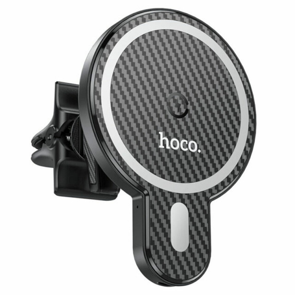Тримач для мобiльного з БЗП HOCO CA85 Ultra-fast magnetic wireless charging car holder Black Київ - фото 1