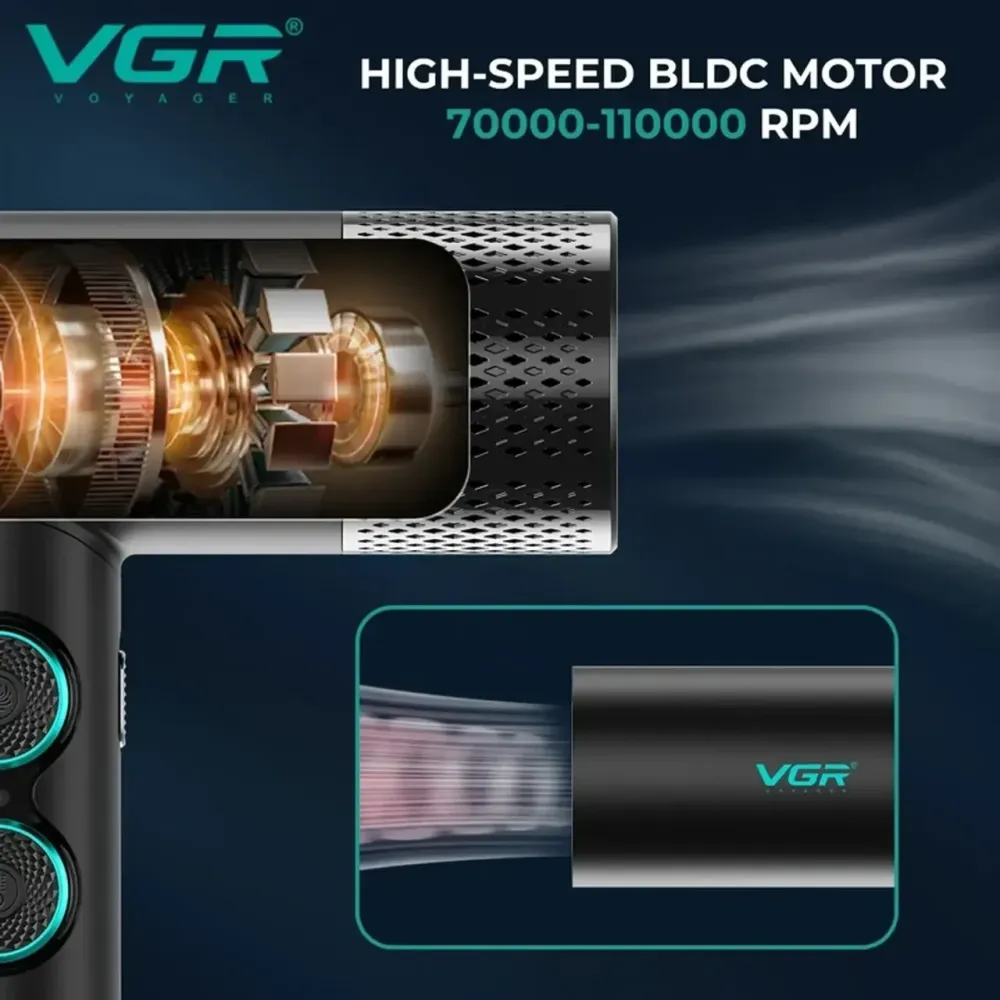 Фен для волос VGR V-401 2000Вт складной с холодным обдувом, 3 температуры и 2 скорости Одесса - изображение 6