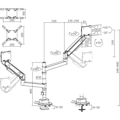 Кронштейн OfficePro MAH752W Вінниця - фото 7