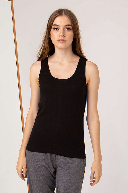 Майка жіноча широка бретель Ozkan — Чорний 0111-2 L Київ - фото 1