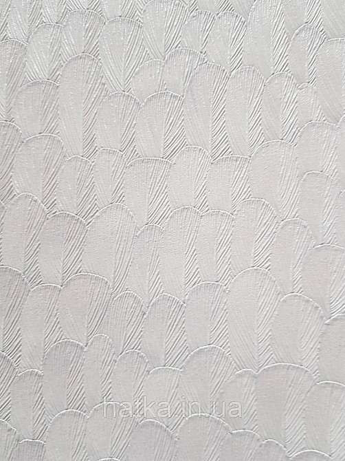 Шпалери метрові вініл на флізелін Erismann Nature soul листя маленькі під луску структурні білі срібло 3д Київ - фото 1