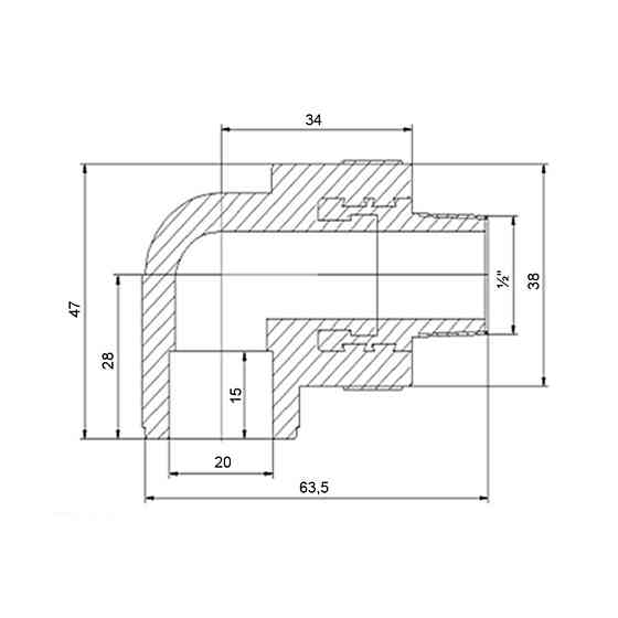 Куточок PPR Blue Ocean 20х1/2", 90° НР Київ