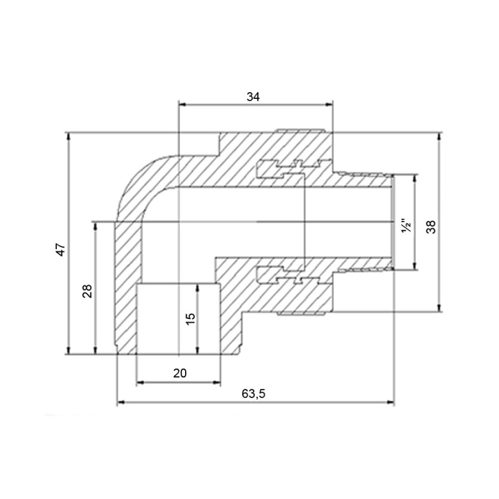 Куточок PPR Blue Ocean 20х1/2", 90° НР Київ - фото 2