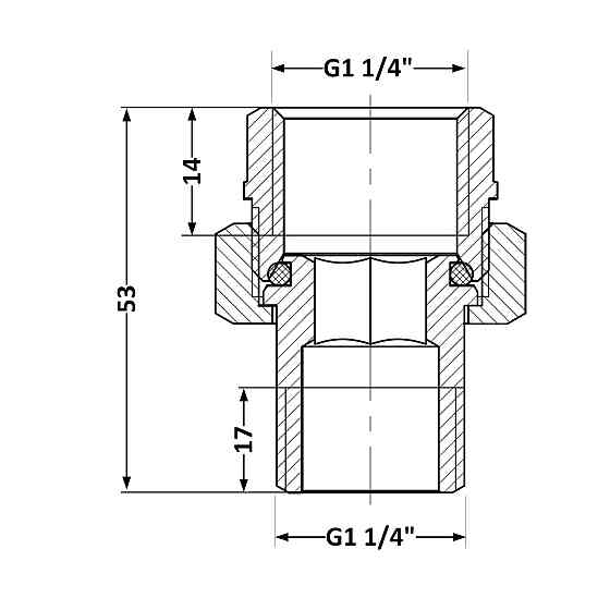 Згін-американка Thermo Alliance Base 1 1/4" ВН нікель, прямий SD190W32 Київ