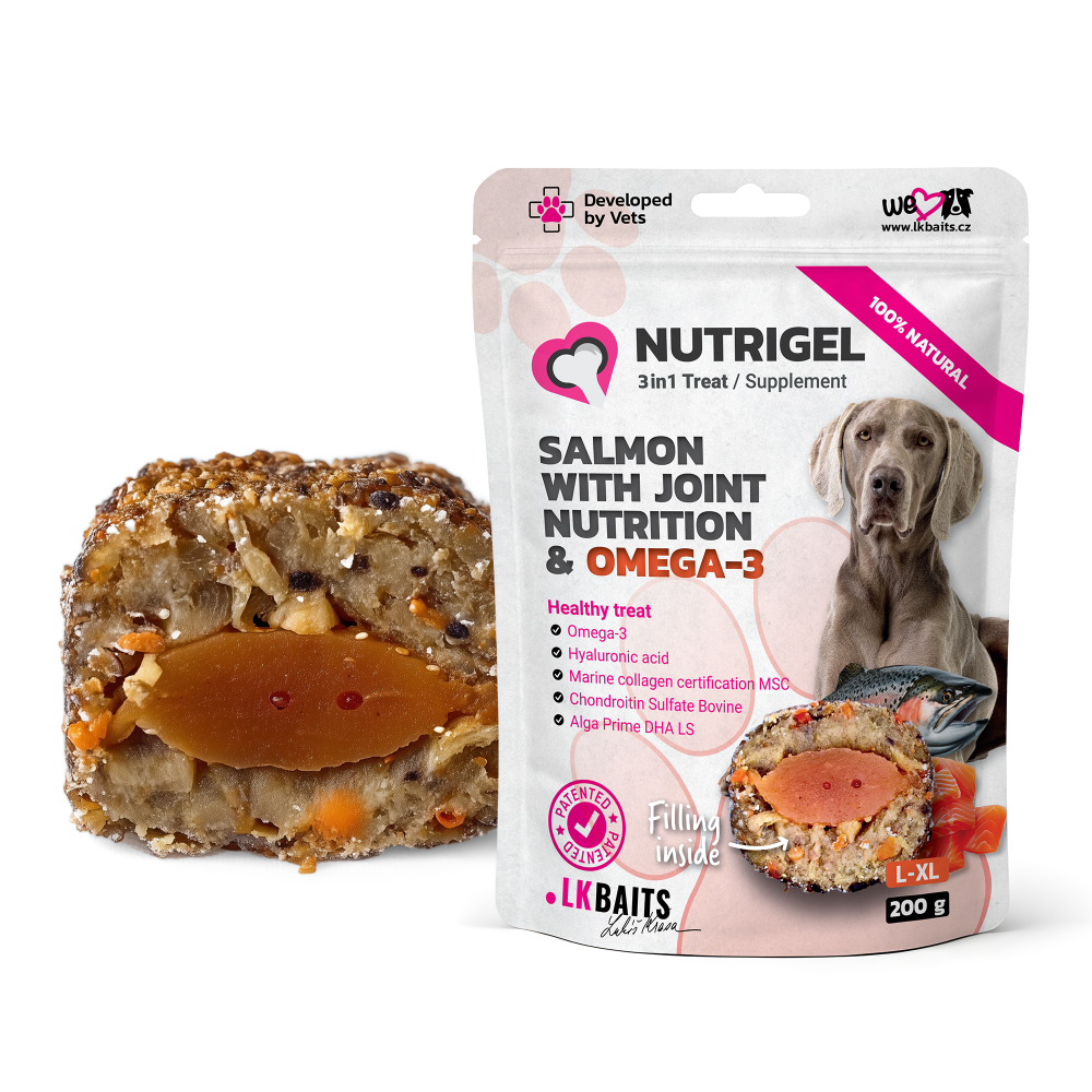 LK Baits Pet Nutrigel Salmon L-XL Функціональні ласощі для собак великих порід для суглобів з лососем та Omega-3 (Ø 18 мм), 200 г Київ - фото 1