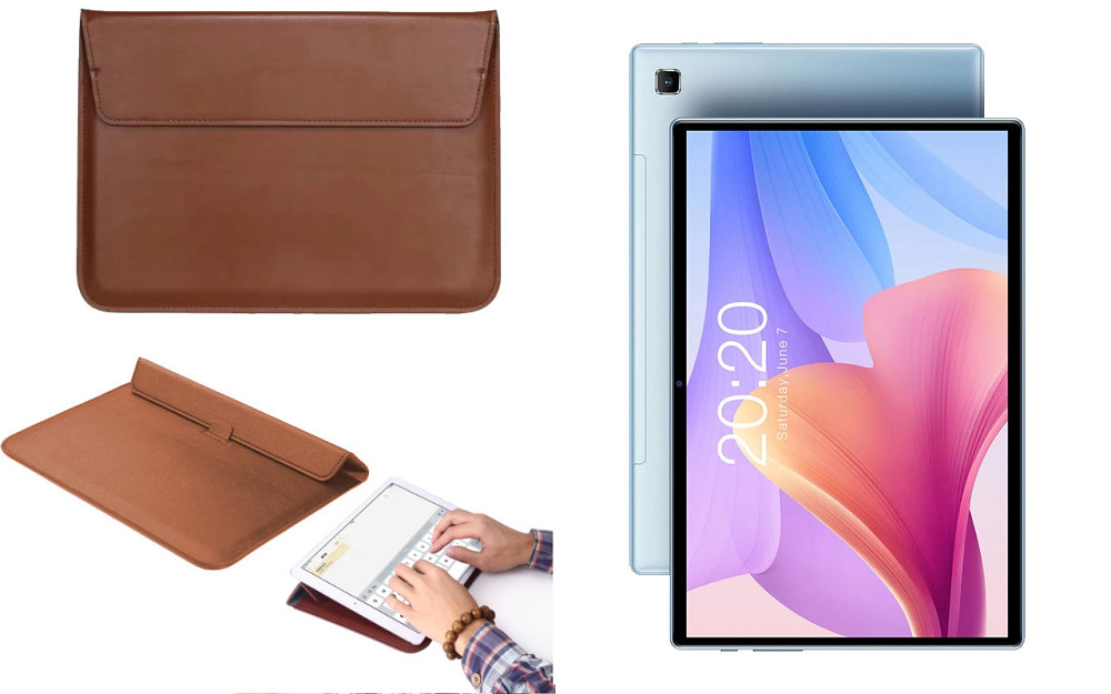 Чехол-конверт VitoCase для Teclast P20, P20 HD, P20S, с функцией подставки для планшета Коричневый Киев - изображение 1