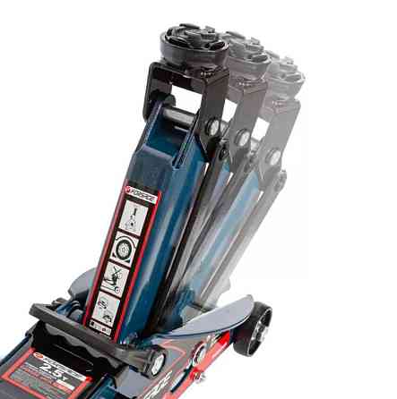 Домкрат гидравлический подкатной 2,5 т, 140-387 мм (коробка) с резиновой накладкой, фиксатор Мукачево