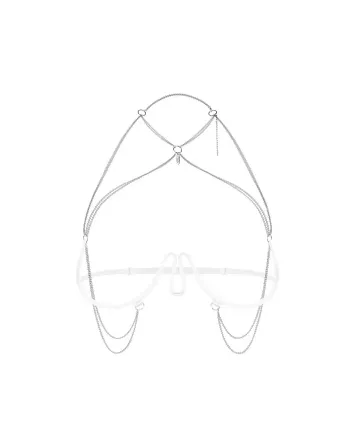 Прикраса на тіло Obsessive Lustique White harness bra S/M/L Львів