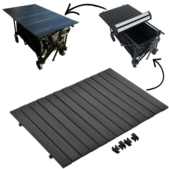 Стільниця для кемпінгового візка 78×45 см, складна, для відпочинку на природі, пікніка, риболовлі, залізна, під обідню зону, чорна Кам'янець-Подільський