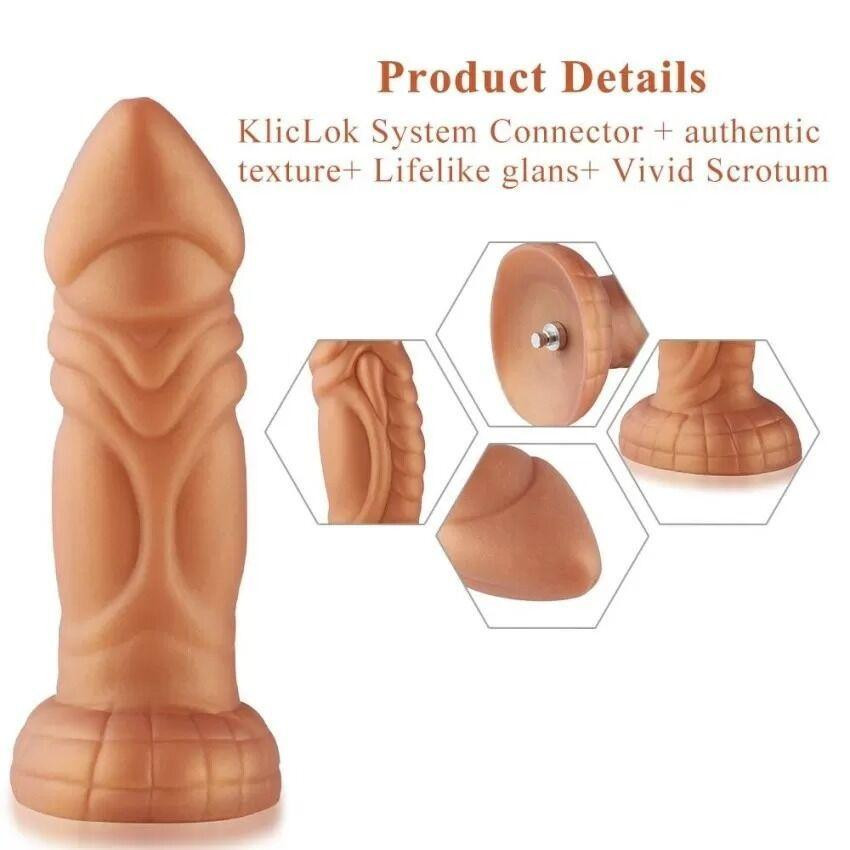 Фалоімітатор з вібрацією Hismith Slightly Curved Vibrating Silicone Dildo Monster Series, KlicLok Sex Aura Київ - фото 4