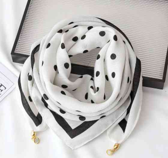 Шарф жіночий з магнітною застібкою Біло-чорний Сміла