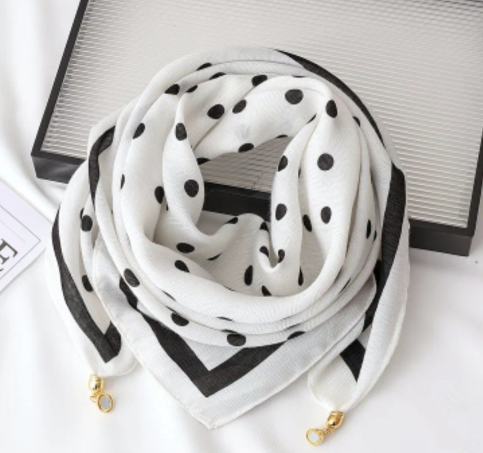 Шарф жіночий з магнітною застібкою Біло-чорний Сміла - фото 1