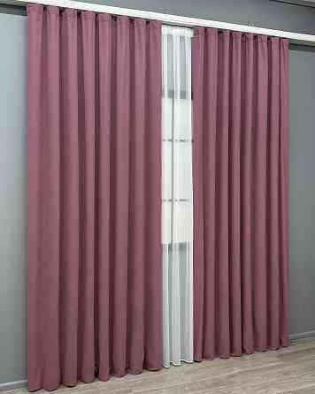 Комплект готових штор VR-Textil Мікровелюр Petek № 1490ш Рожевий 200х290 см 2 шт (32-529) Київ
