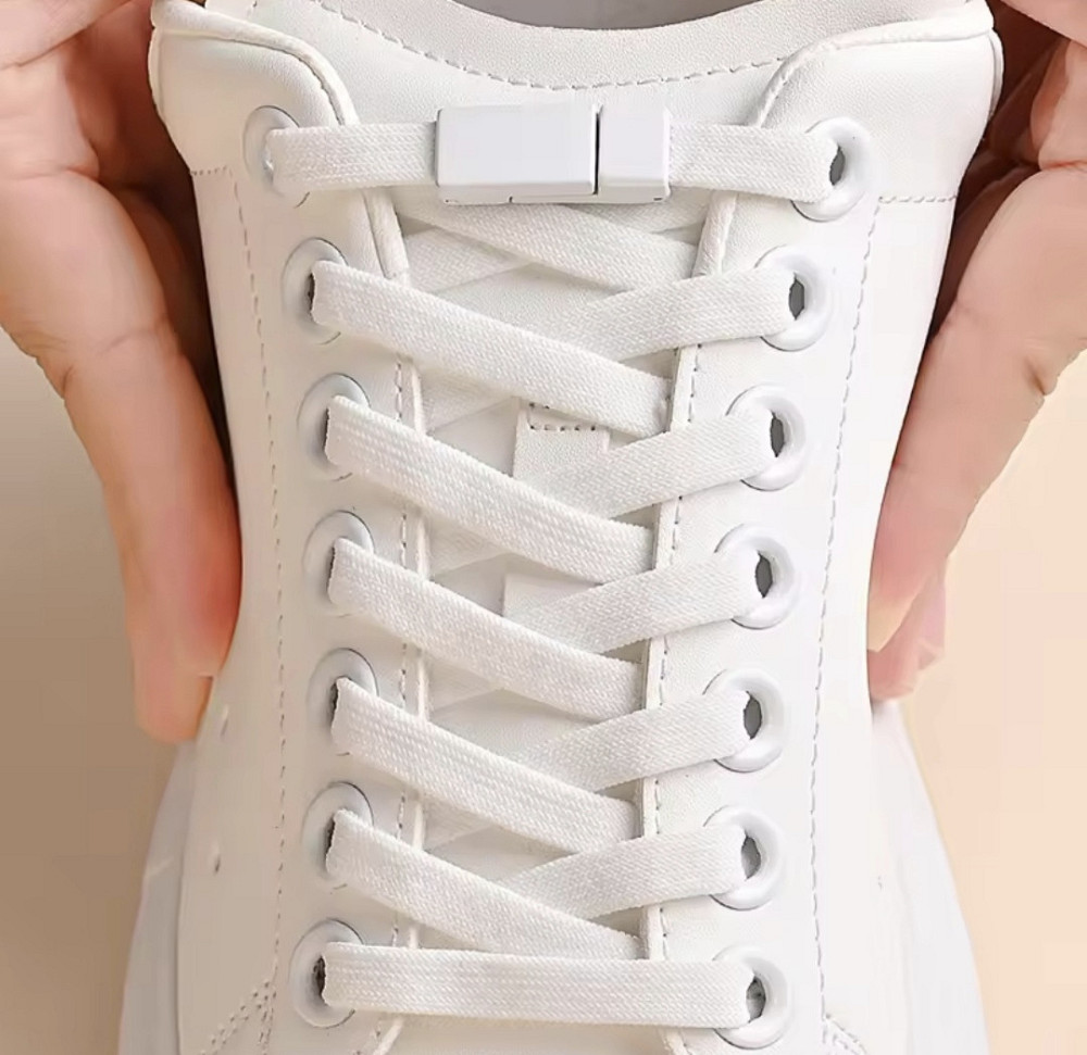 Еластичні шнурки без зав'язок з магнітними застібками Білий Смела - изображение 1