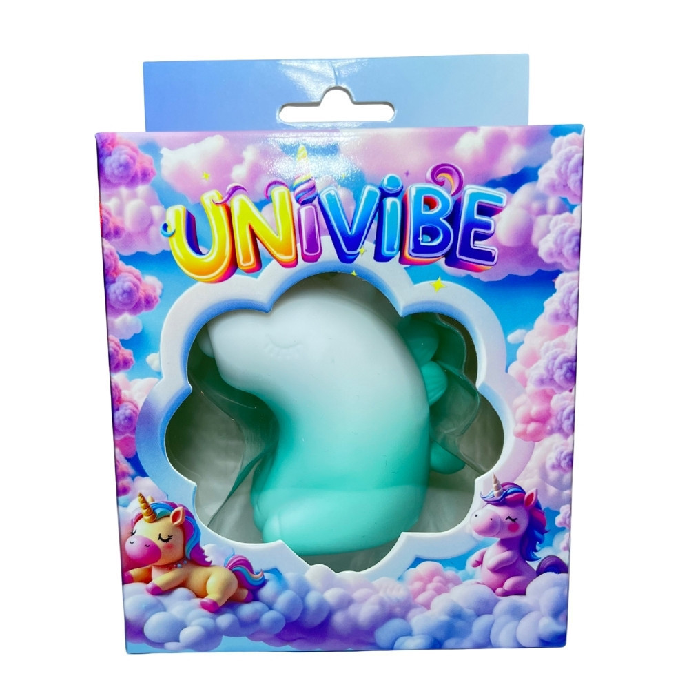 Стимулятор клітора з пульсацією UNIVIBE Єдиноріг, 5 режимів, градієнт біло-зелений Sex Aura Київ - фото 10
