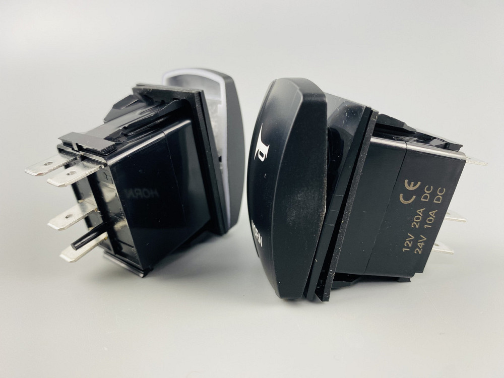 Клавіша вимикач ON-OFF-ON, 4 ніжки, синя підсвітка, малюнок — "сигнал додатковий". Мукачево - фото 4