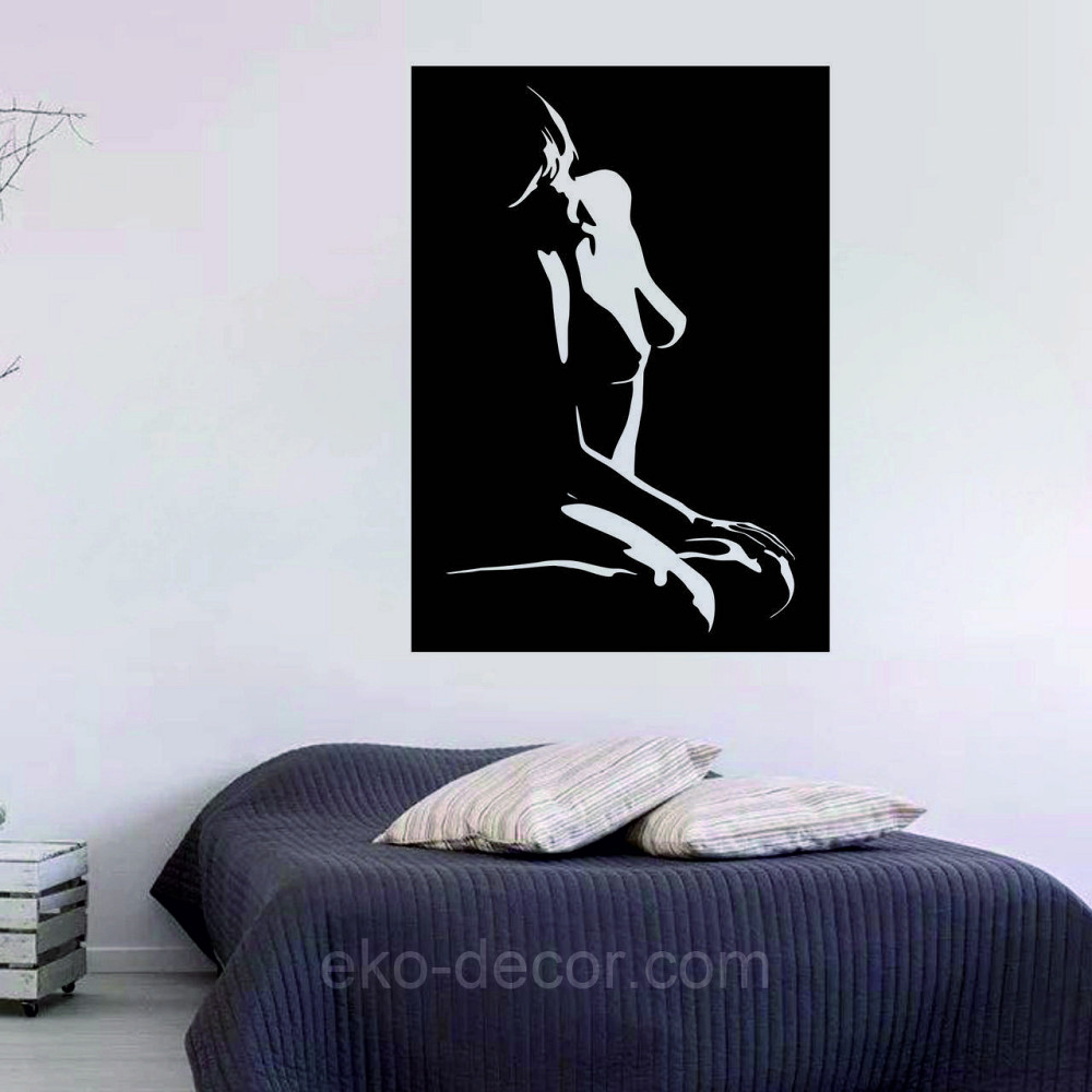 Декоративное настенное Панно «Силуэт женщины», Декор на стену 70*50 см, Черный Киев - изображение 6