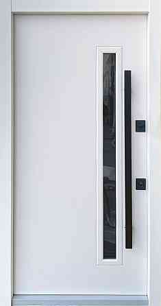 Двері вуличні з ручкою трубою і магнітним прижимом, модель Rio-S loft, Антрацит/vin.Білий атлас Київ