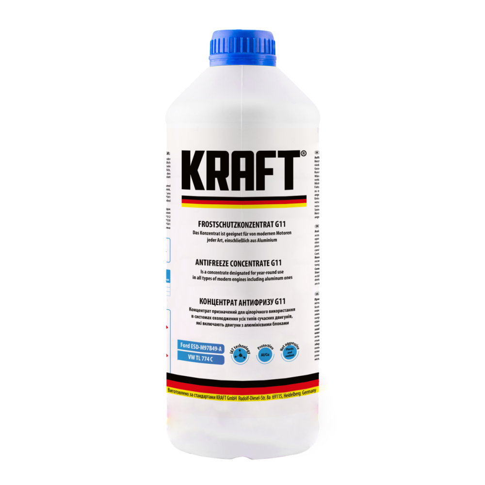 KRAFT G11 концентрат синій 1,5 л — антифриз-концентрат до -80 °C | KF101 Ковель - фото 1