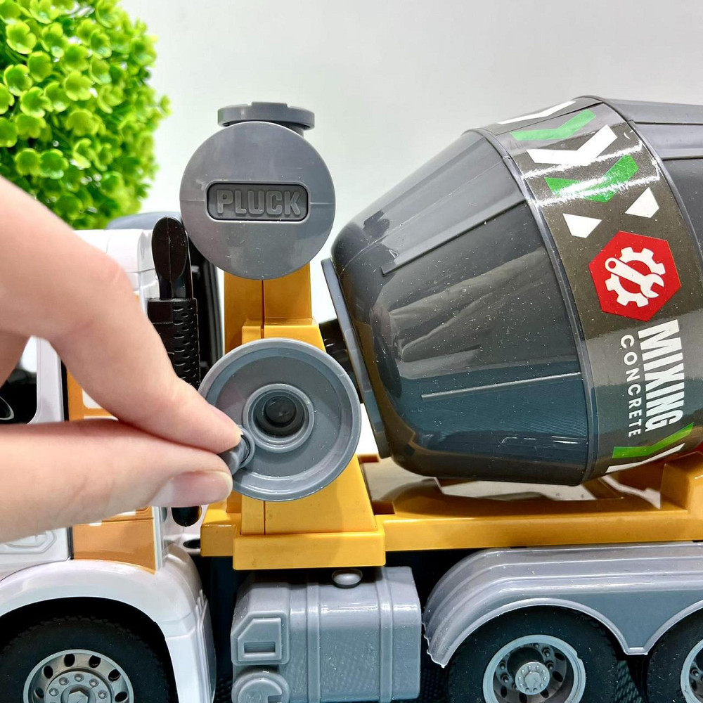 Спецтехніка Бетонозмішувач світло звук рухомі деталі масштаб 1:16 Жовто-сірий (ZH 812-1) Чернігів - фото 5