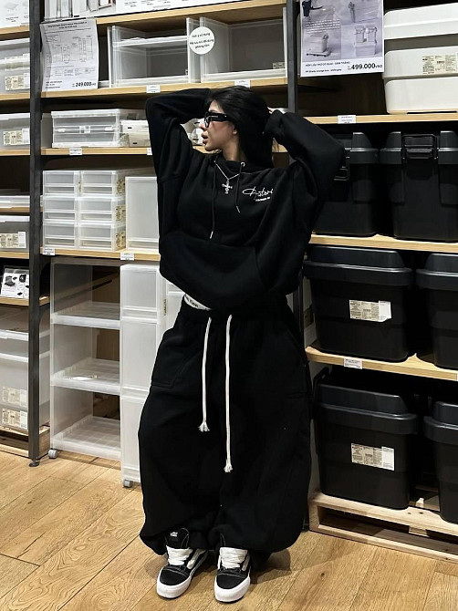 Женский стильный повседневный оверсайз-костюм  тринитка на флісі Одесса - изображение 4