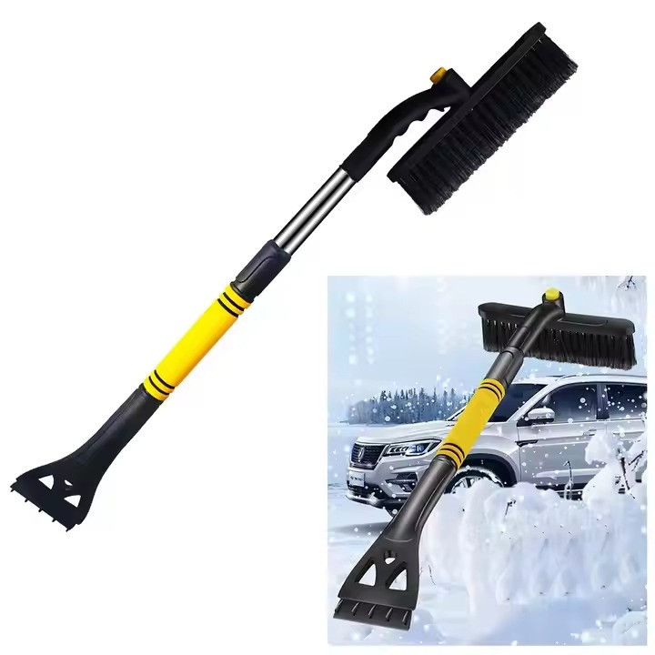 Щітка зі скребком автомобільна.Щітка для видалення льоду і снігу з авто,Телескопічна щітка для машини чорна Кам'янець-Подільський - фото 2