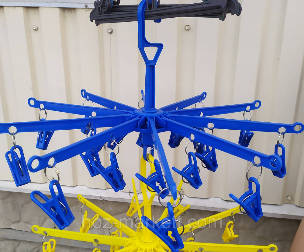 Вішалка крута кругла велика з прищіпками пластикова 20 шт Харків - фото 6