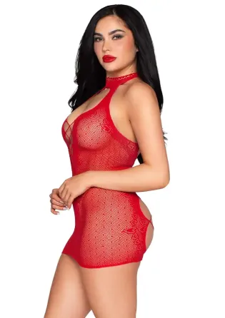 Мини-платье Leg Avenue Dotted Halter Mini Dress One Size Red Львов