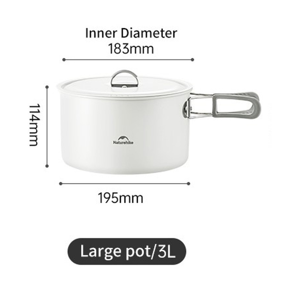 Кастрюля с керамическим антипригарным покрытием Naturehike CNK2450CF013 алюминий 3л Винница - изображение 9