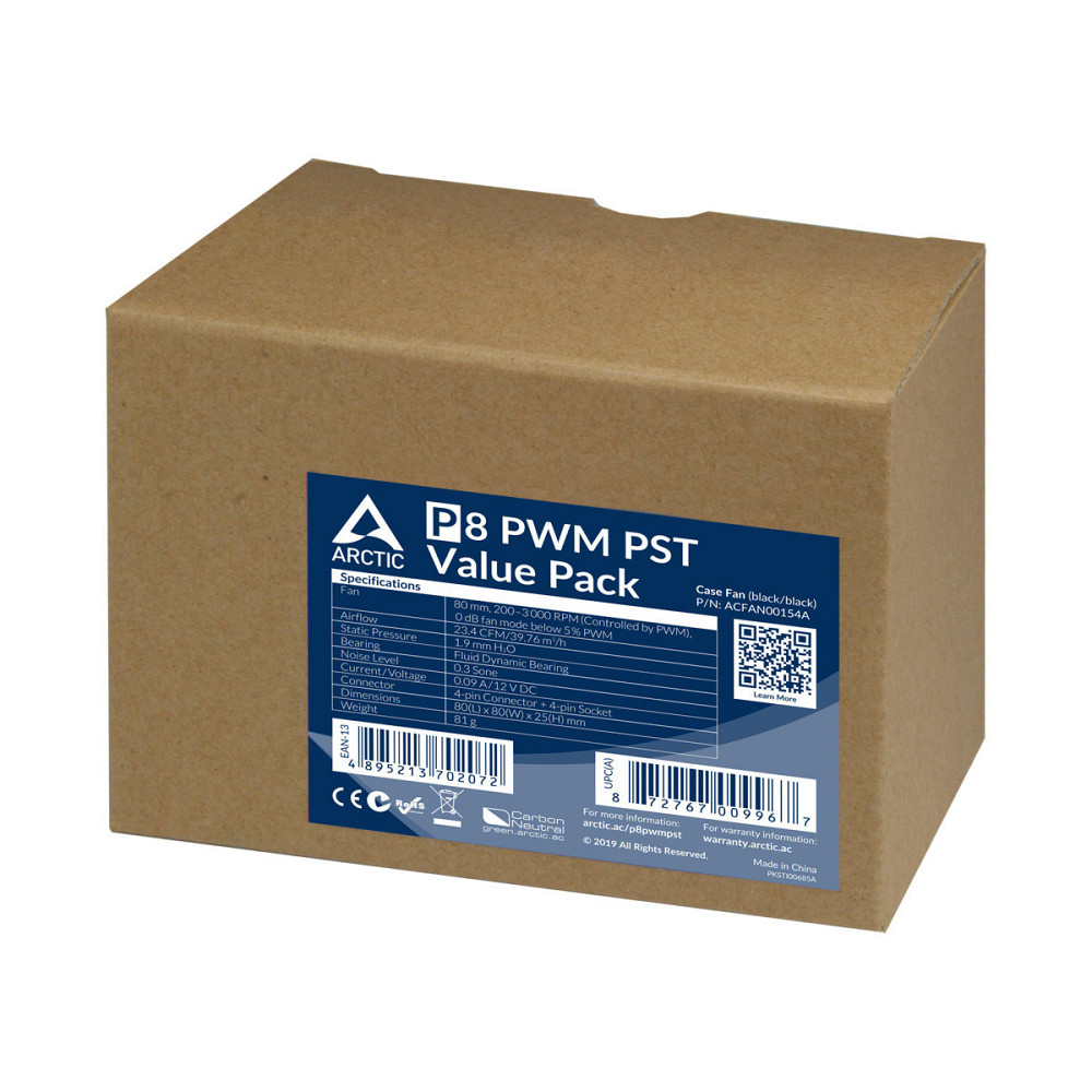 Вентилятор Arctic P8 PWM PST Black — 5 Pack (ACFAN00154A) ( 21328 ) Харьков - изображение 3