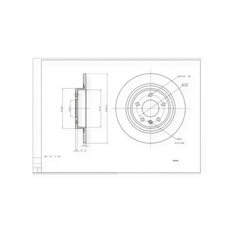 Диск Opel Astra J (2009-) задний (292mm12mm) тормозной Мукачево - изображение 1