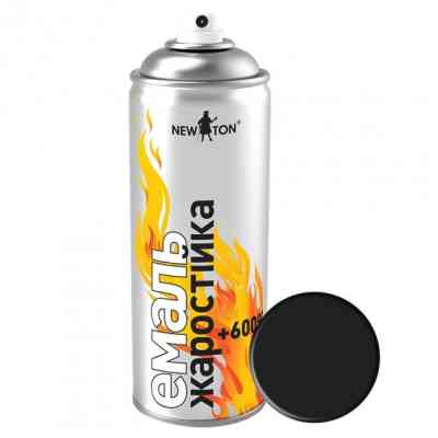 Аэрозольная краска для автомобиля New Ton жаропрочная черная, 400 мл (657) Винница