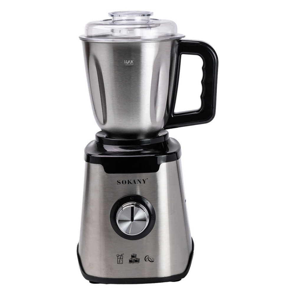 Блендер с чашей 1.5 литра для коктейлей и смузи портативный 2 режима скорости с кофемолкой 1000 Вт Sokany SK-187 Киев - изображение 3