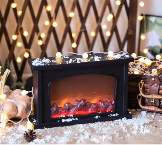 Декоративний світильник камін 33х21х9 нічник ліхтар із LED підсвічуванням від USB або батарейок! імітація живого вогню Кременчук