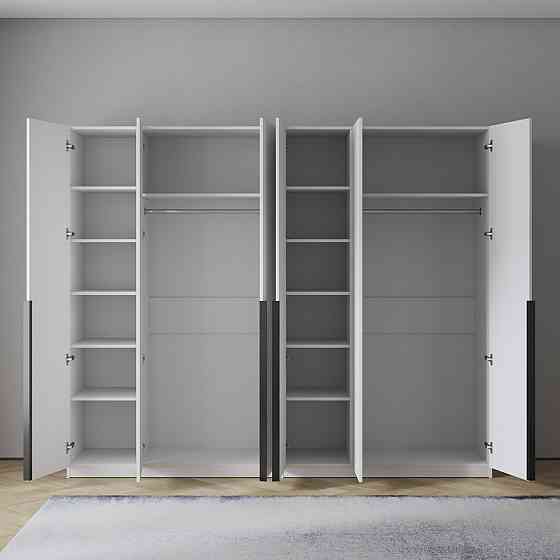 Шкаф VAYS  M-63-2 Дуб Аппалачи, комплект из 2-х шкафов, 6-дверный с полками и штангами, ЛДСП, 240×50×200 см – для спальни, прихожей Львов