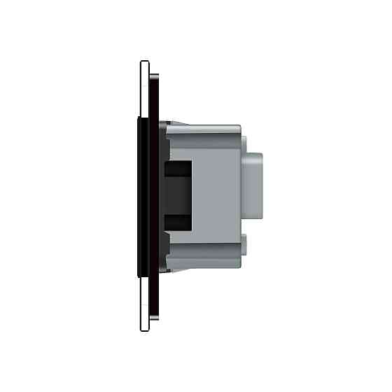 LIVOLO Розумний сенсорний EC вимикач 2 сенсора 1 розетка Livolo чорний скло (VL-M7FC2Z2/FCTC16A Коломия