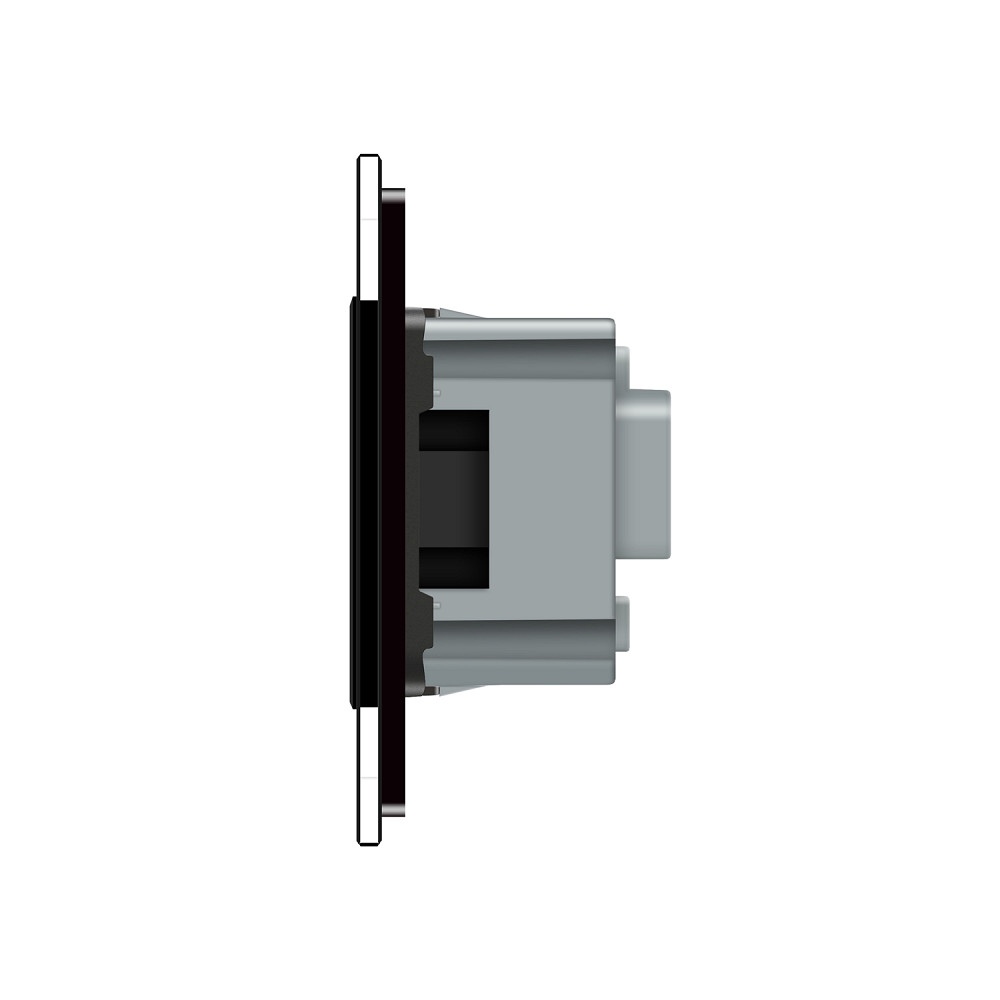 LIVOLO Розумний сенсорний EC вимикач 2 сенсора 1 розетка Livolo чорний скло (VL-M7FC2Z2/FCTC16A Коломыя - изображение 5