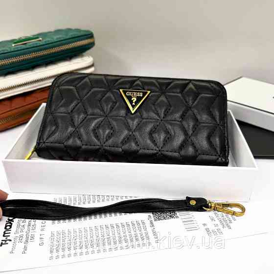Жіночий гаманець на змійці Guess (7870) чорний Київ