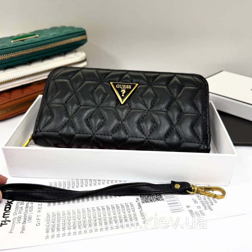Жіночий гаманець на змійці Guess (7870) чорний Київ - фото 2